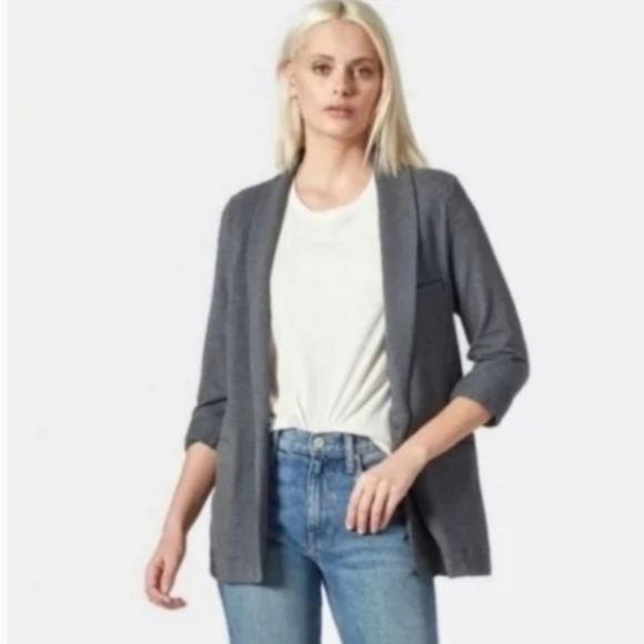 Joie Grey 3/4 Sleeve One Button Blazer Jacket - Picture 1 of 11